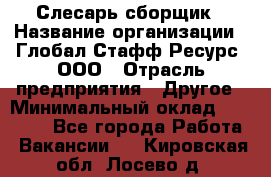 Слесарь-сборщик › Название организации ­ Глобал Стафф Ресурс, ООО › Отрасль предприятия ­ Другое › Минимальный оклад ­ 48 100 - Все города Работа » Вакансии   . Кировская обл.,Лосево д.